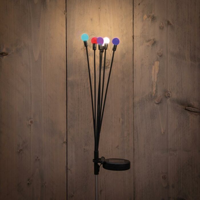 Solarstecker 6 Glühwürmchen LED mehrfarbig 69 cm Solarstecker 6 Glühwürmchen LED mehrfarbig 69 cm