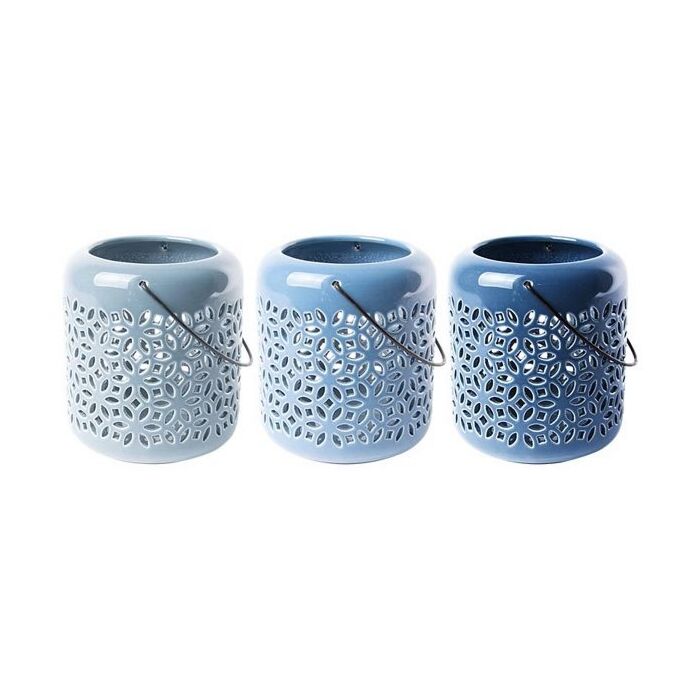 Windlicht Emaille Blau Windlicht Emaille Blau
