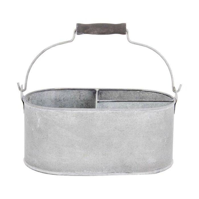 Ovale Schachtel aus Zink 3 Fächer S