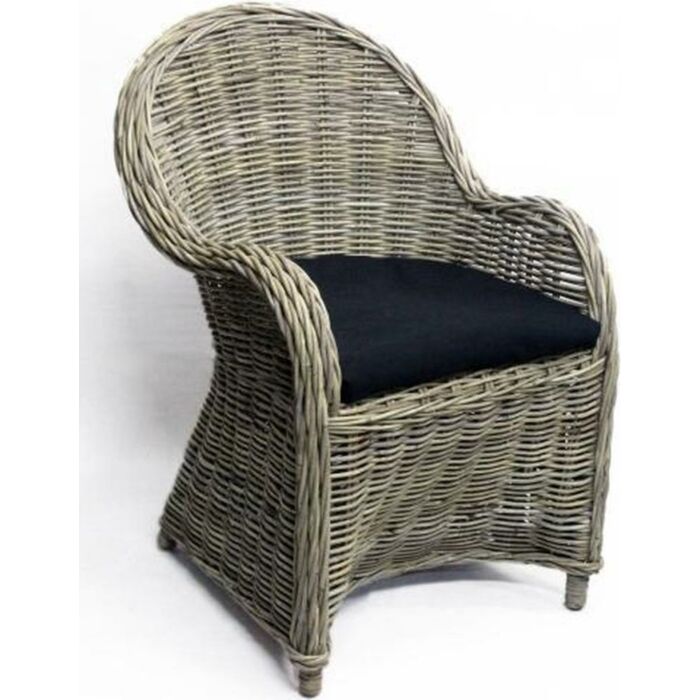 Stuhl aus Rattan antikgrau L 63 cm