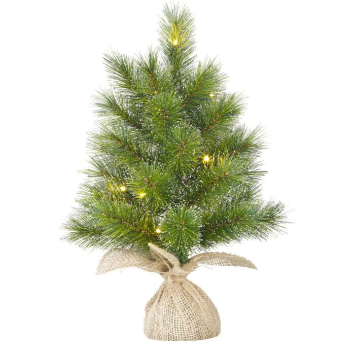 Weihnachtsbaum Glendon mit burlap 10LED grün 60 cm - Black Box