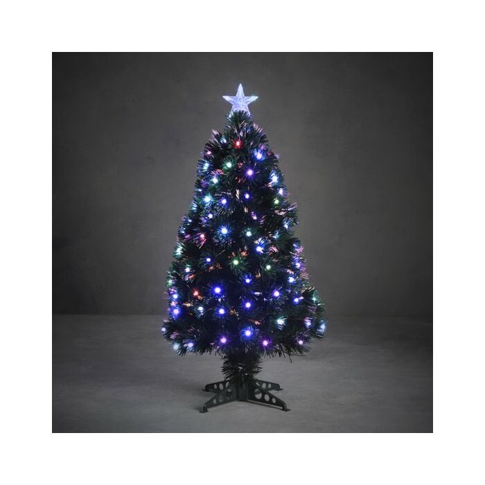 Baum Abbey 95 LED-Glasfaser grün multi 90 cm -Luca Lighting