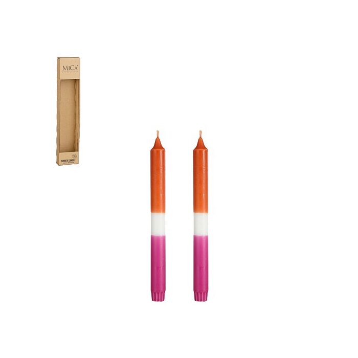 Tischkerze dip-dye orange 25 cm 2er Set - Mica Tischkerze dip-dye orange 25 cm 2er Set - Mica