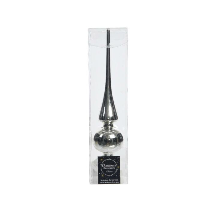 Piek Glas shiny Silber 26 cm - Decoris