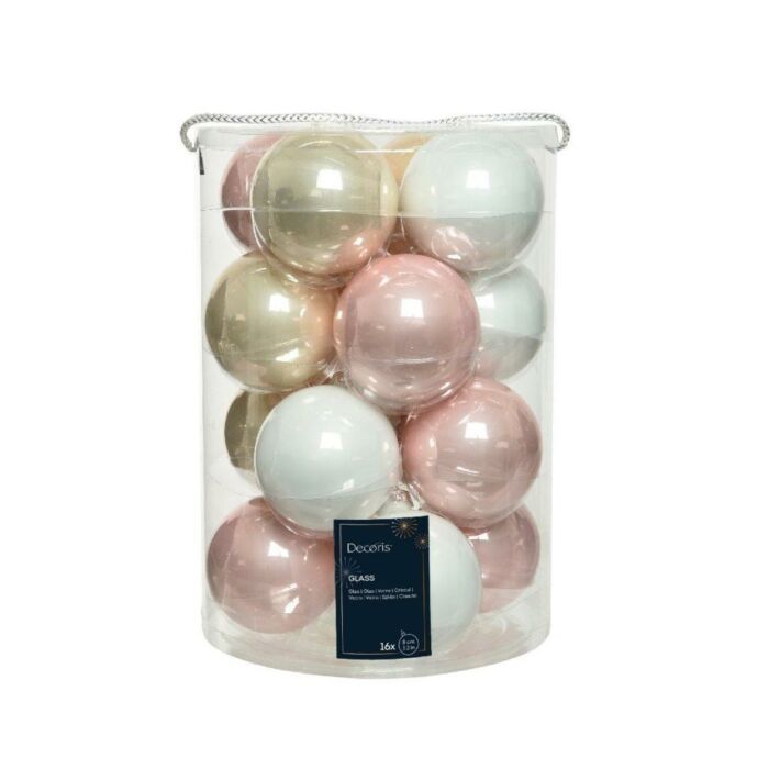 Weihnachtskugel aus Glas Rotgold Ø 8 cm 16er Set - Decoris