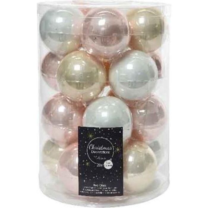 Weihnachtskugel Glas d6cm glänzend 20St