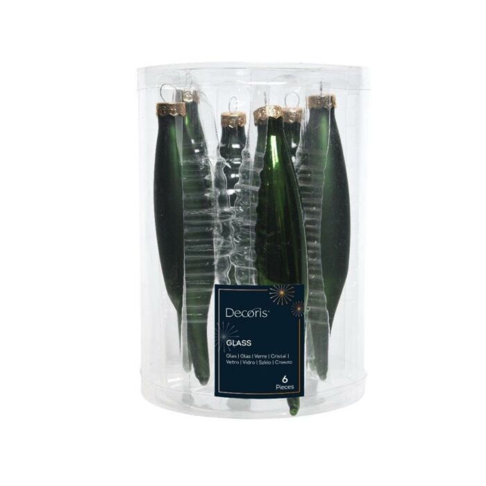 Emailleglas Tannengrün Ø 3 cm 6er Set - Decoris