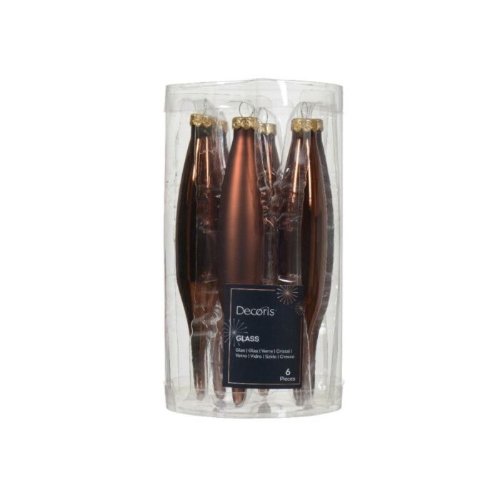 Emailleglas braun Ø 3 cm 6er Set - Decoris