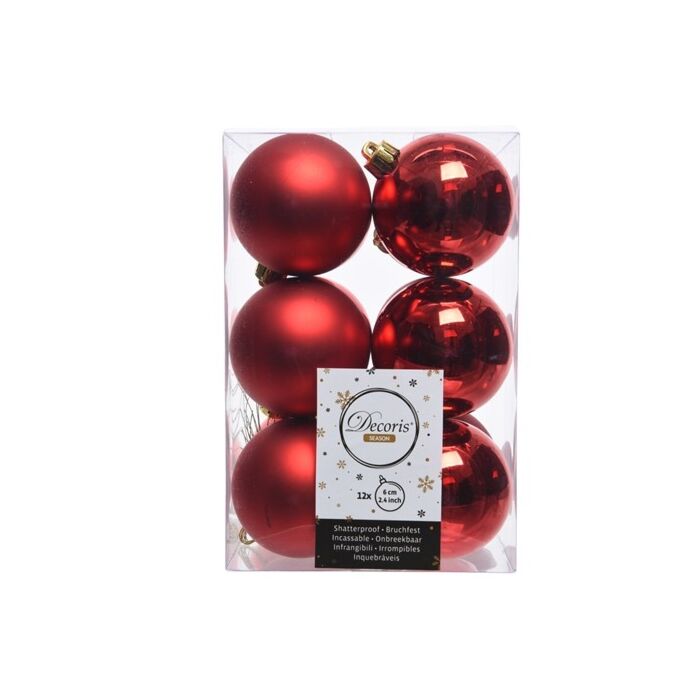 Weihnachtskugeln Plastik Weihnachtsrot 6cm Weihnachtskugeln Plastik Weihnachtsrot 6cm