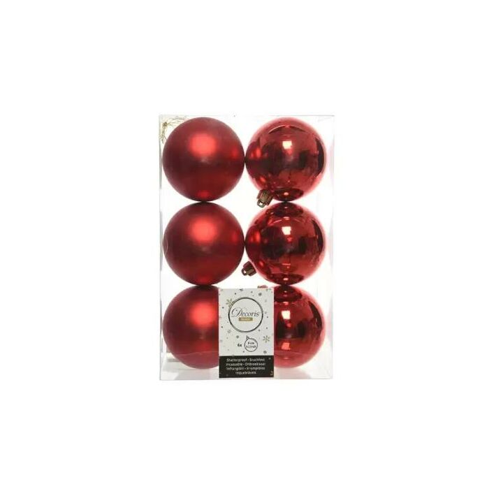 Weihnachtskugeln rot Plastik Ø 8 cm Satz von 6 Weihnachtskugeln rot Plastik Ø 8 cm Satz von 6
