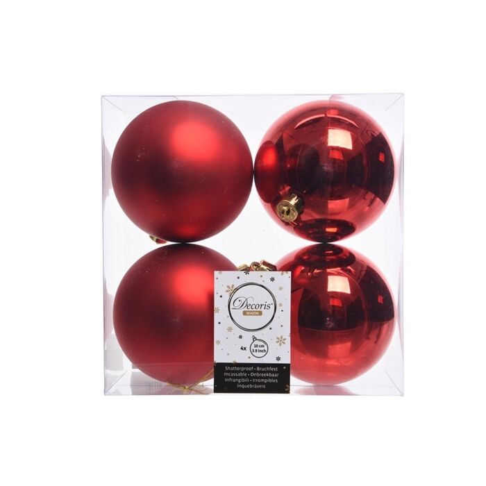 Weihnachtskugeln Plastik Weihnachtsrot 10cm Weihnachtskugeln Plastik Weihnachtsrot 10cm