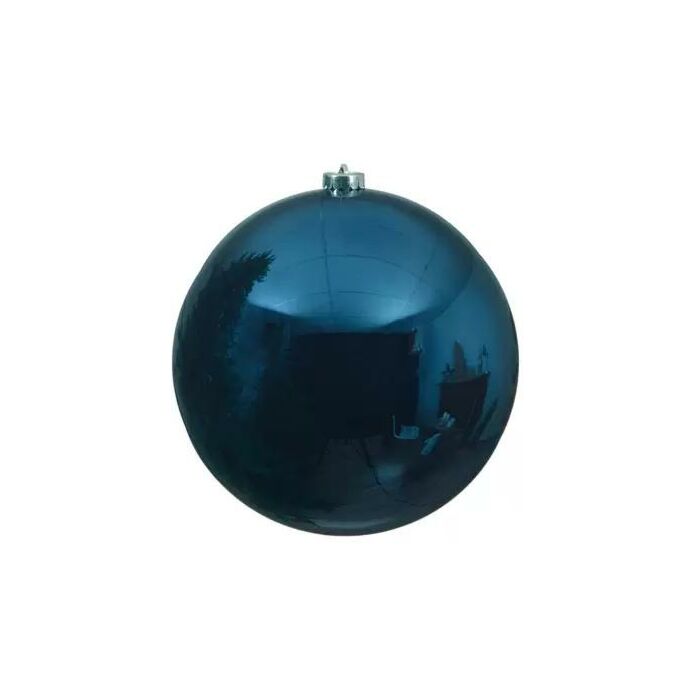 Weihnachtskugel glänzend blau Plastik Ø 14 cm