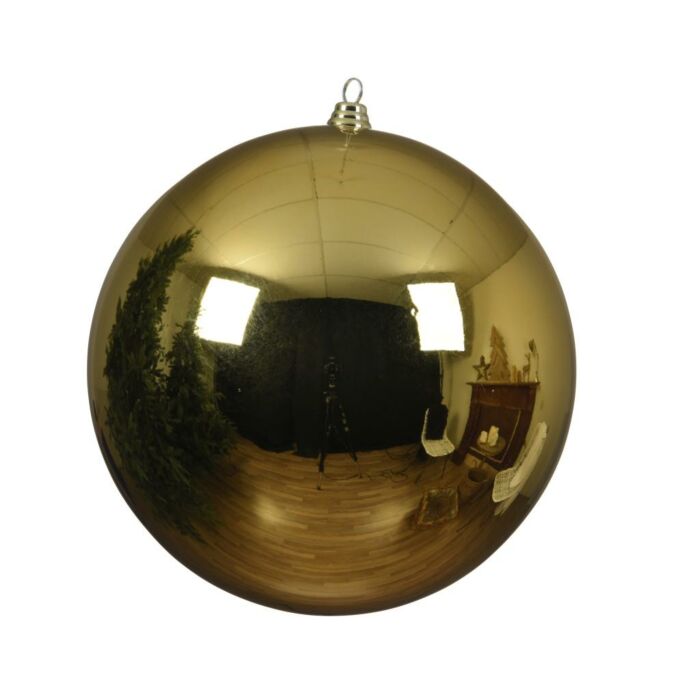 Weihnachtskugel glänzend Kunststoff gold Ø 20 cm - Decoris Weihnachtskugel glänzend Kunststoff gold Ø 20 cm - Decoris