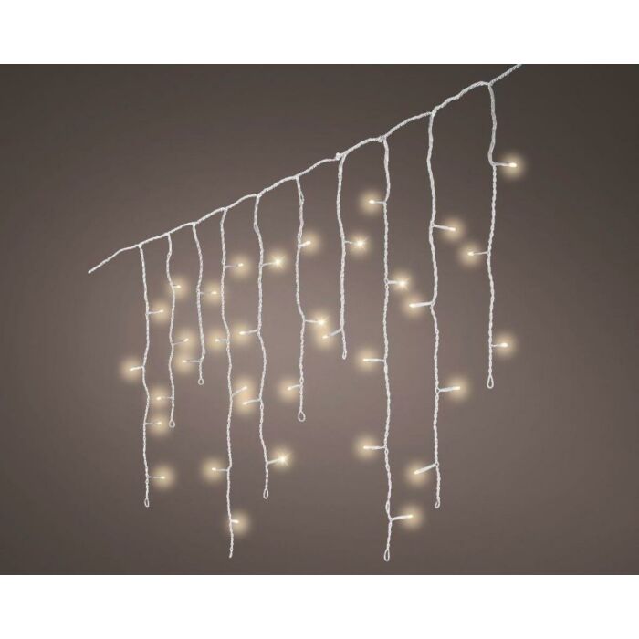LED Durawise Eiszapfenleuchten 8 Funktionen Glitzereffekt warmweiß 1400 cm - Lumineo