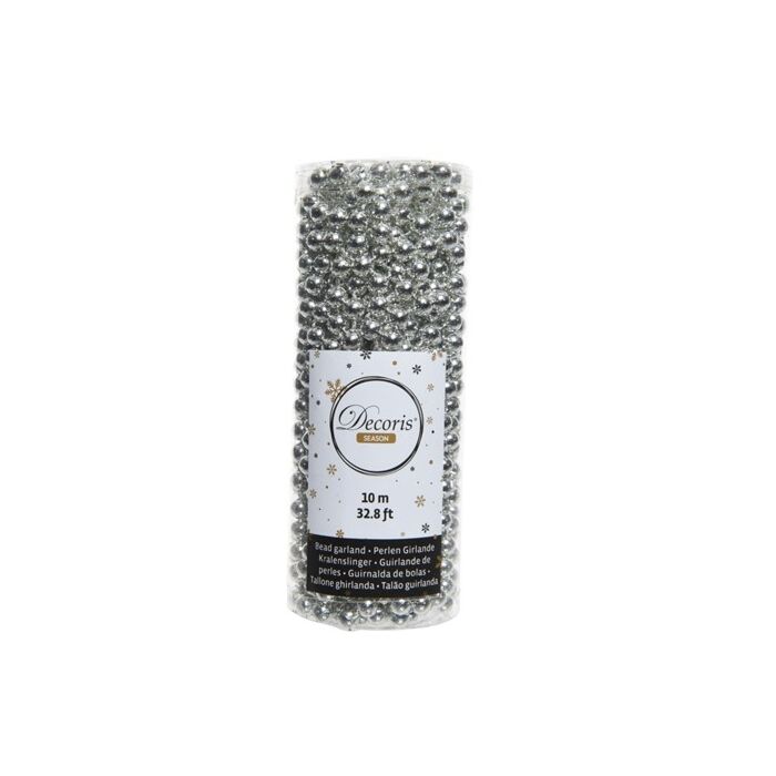 Kunststoff-Perle Girlande Silber
