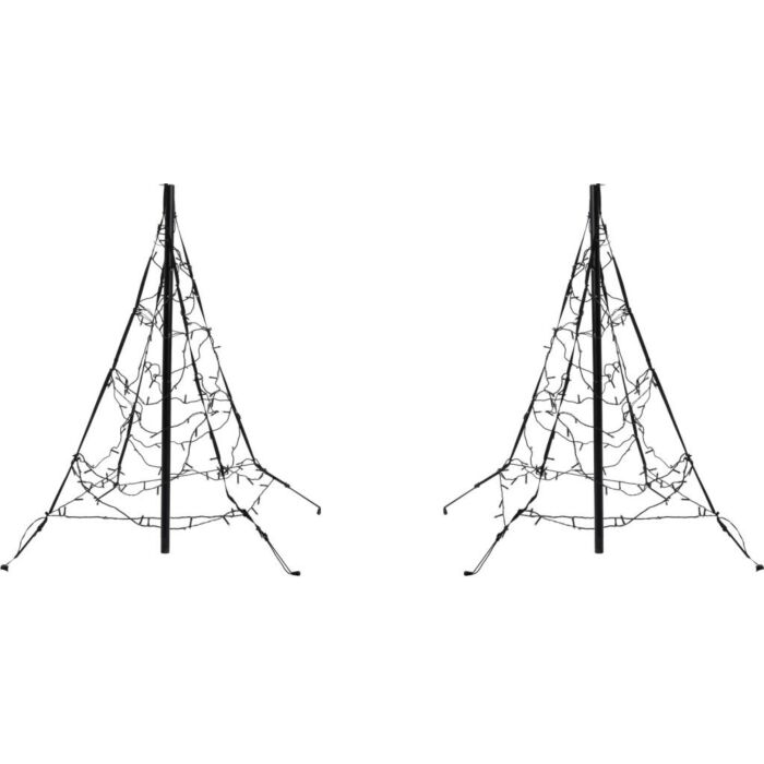 Duo-Fahnenmast-Weihnachtsbäume 120 LED warmweiß 1 Meter 2er-Set – Fairybell Duo-Fahnenmast-Weihnachtsbäume 120 LED warmweiß 1 Meter 2er-Set – Fairybell