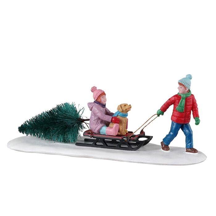 Lemax Bringing Home Our Tree