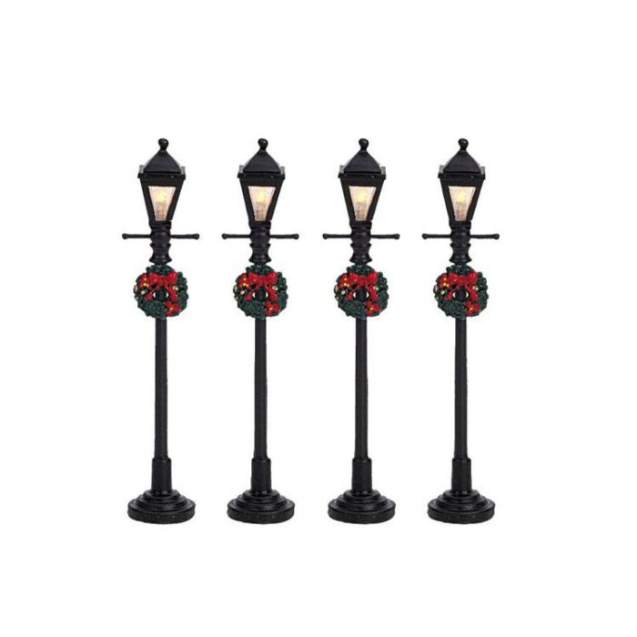 LEMAX GAS LANTERN STREET LAMP, SATZ VON 4, B/O (4.5V)