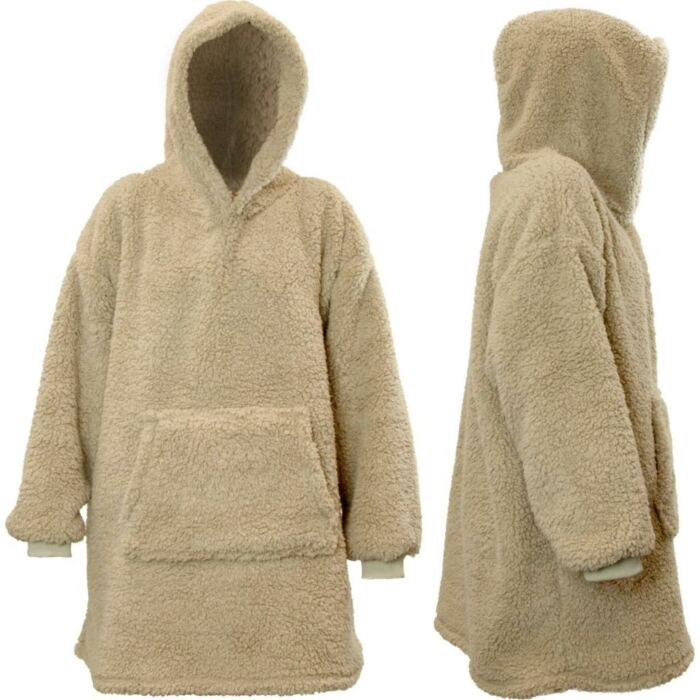 Hoodie oversized teddy Pullover grau onesize