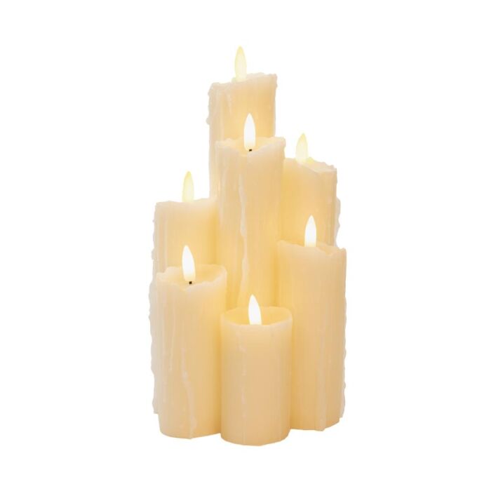 Tropfkerze Elfenbein Wachs 3D Flamme mit Batterie und Timer - Anna's Collection Tropfkerze Elfenbein Wachs 3D Flamme mit Batterie und Timer - Anna's Collection