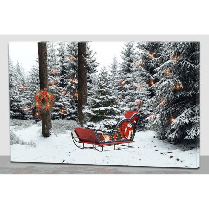 LED-Leinwand Schlitten im Wald 60 cm LED-Leinwand Schlitten im Wald 60 cm