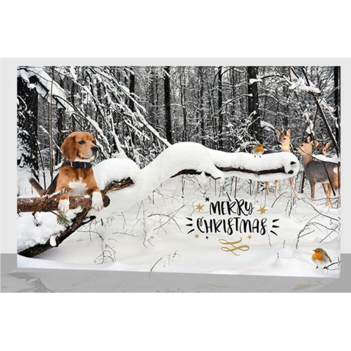 LED-Leinwand Hund und Reh im Schnee 60 cm LED-Leinwand Hund und Reh im Schnee 60 cm