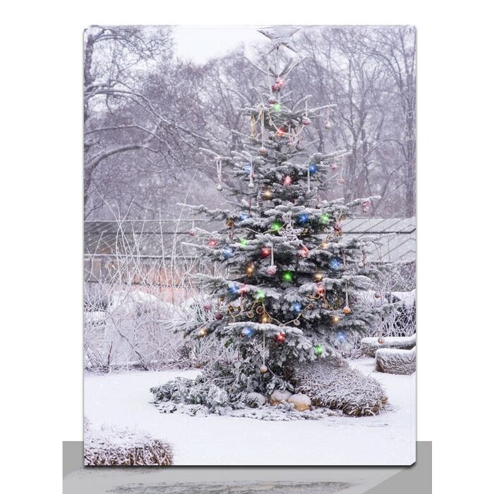 LED-Leinwand Weihnachtsbaum im Schnee 40 cm LED-Leinwand Weihnachtsbaum im Schnee 40 cm