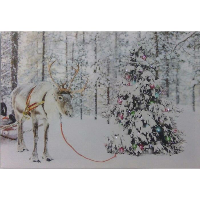 LED-Leinwand Elch mit Baum 60 cm LED-Leinwand Elch mit Baum 60 cm