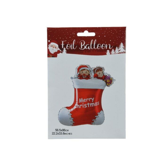 Luftballonfolie Weihnachtssocke 86 cm 