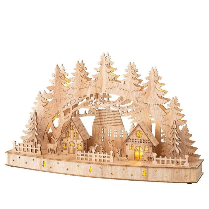 LED-Kulisse Sperrholz natur 44 cm - Lumineo