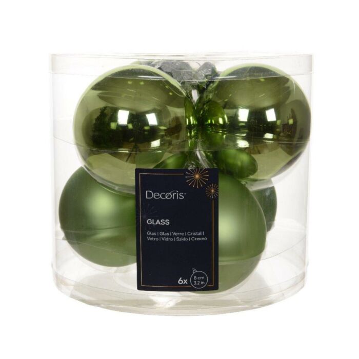 Weihnachtskugeln Glas mix grüne Tee Ø 8 cm Satz von 6 - Decoris Weihnachtskugeln Glas mix grüne Tee Ø 8 cm Satz von 6 - Decoris