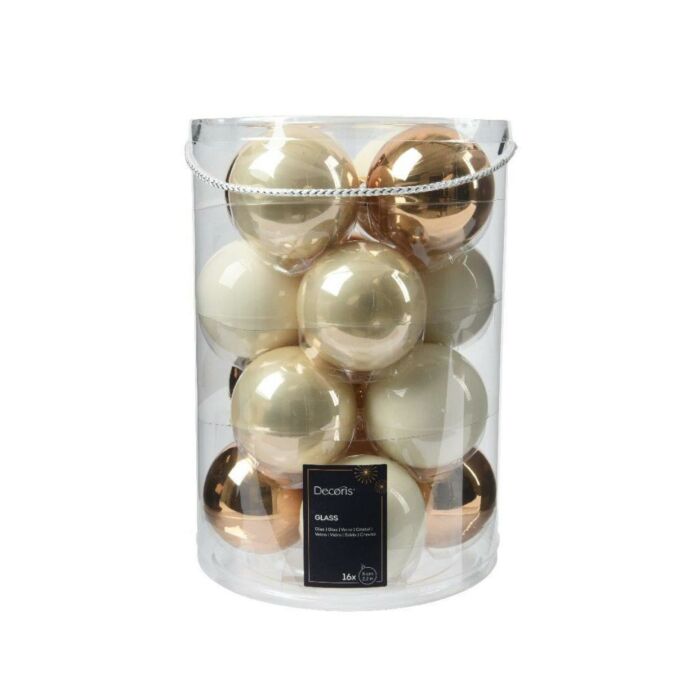 Weihnachtskugeln Glas Perle Ø 8 cm Satz von 16 - Decoris Weihnachtskugeln Glas Perle Ø 8 cm Satz von 16 - Decoris