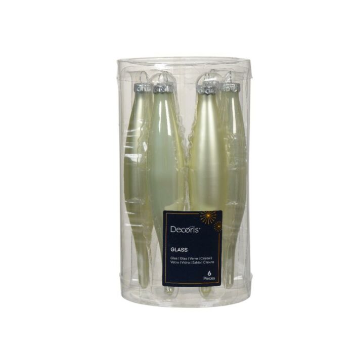 Eiszapfen Emaille weiß mint Ø 3 cm 6er Set - Decoris Eiszapfen Emaille weiß mint Ø 3 cm 6er Set - Decoris