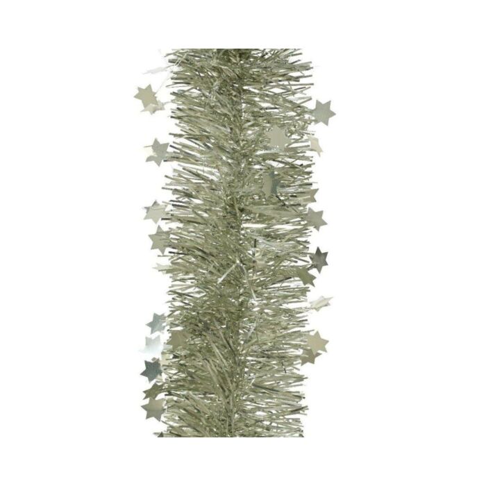 Lametta-Girlande Stern weiß mint 270 cm - Decoris Lametta-Girlande Stern weiß mint 270 cm - Decoris