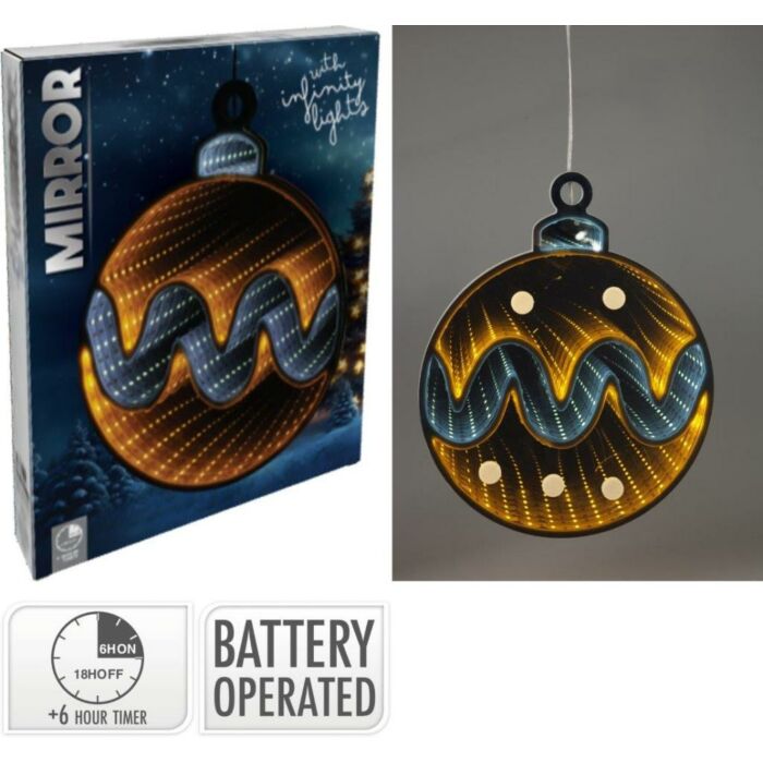 LED-Weihnachtskugel mit Spiegel 25 cm