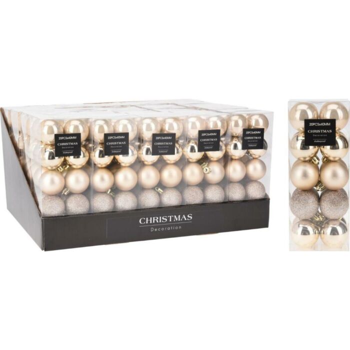 Weihnachtskugel creme Ø 4 cm Satz mit 20 Stück Weihnachtskugel creme Ø 4 cm Satz mit 20 Stück