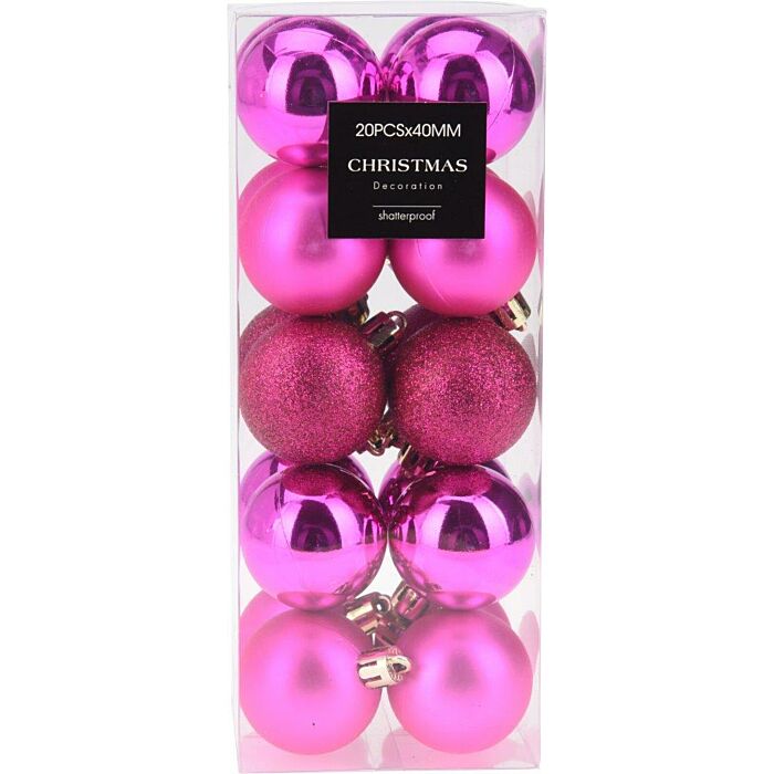 Weihnachtskugel fuchsia Ø 4 cm satz von 20 