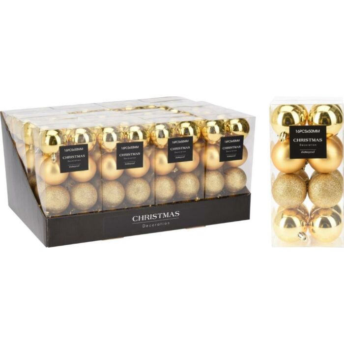 Weihnachtskugel gold Ø 5 cm Satz mit 16 Stück