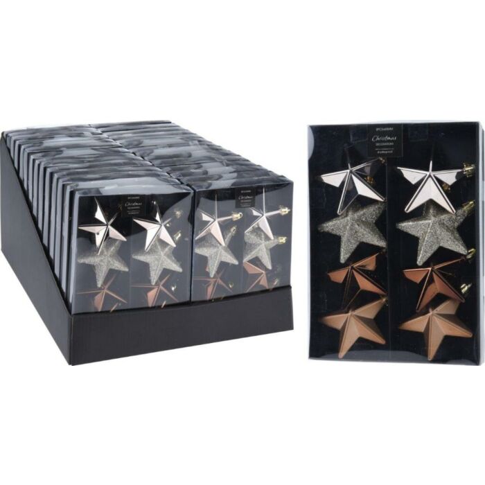 Stern hängend Deko Bernstein 6,5 cm Satz von 8 Stern hängend Deko Bernstein 6,5 cm Satz von 8