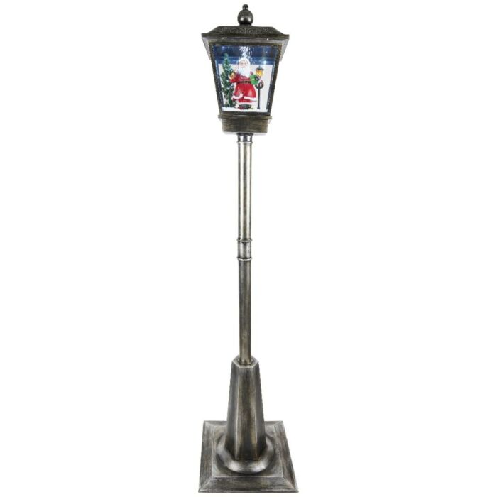 Floor lantern santa snowing Black/silver-Adapter incl.- LED-30x30x180 Floor lantern santa snowing Black/silver-Adapter incl.- LED-30x30x180