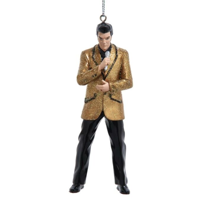 Elvis In Gold Jacket Blow Mold Ornament - Kurt Adler Elvis In Gold Jacket Blow Mold Ornament - Kurt Adler