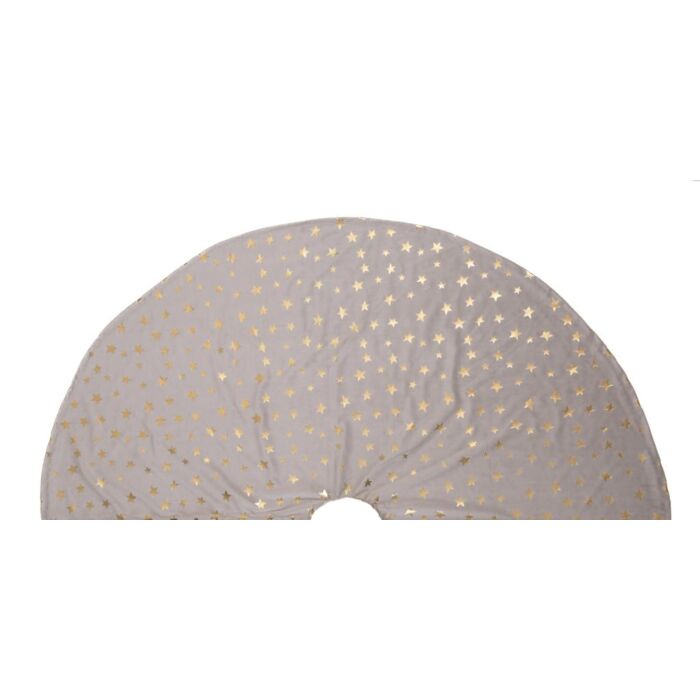 Christbaumdecke Samt mit Sternen 120 cm taupe gold - Anna’s Collection