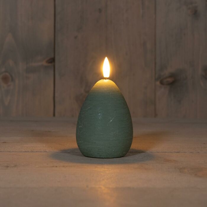 Kerze 3D rustikales Wachs mit Timer grün 12 cm Kerze 3D rustikales Wachs mit Timer grün 12 cm