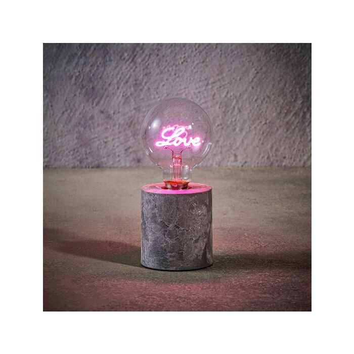 Tischlampe Love rosa batteriebetrieben 18 cm -Luca Lighting