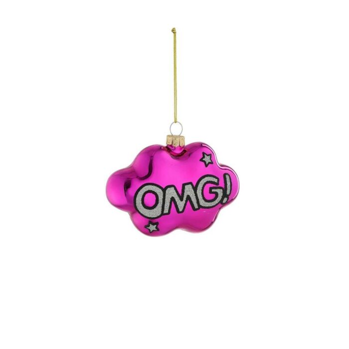 Disco-Ornament OMG Glas lila 10,5 cm - House of Seasons Disco-Ornament OMG Glas lila 10,5 cm - House of Seasons