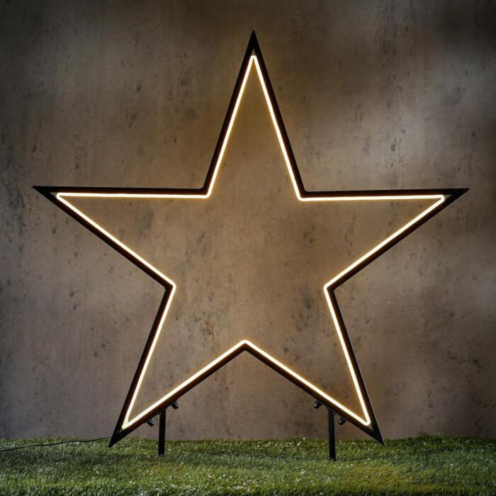 Garden teazer star schwarz warmweiß 102 cm - Luca Lighting 