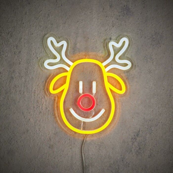 Neonlicht Rentier gelb weiß rot 25,5 cm - Luca Lighting Neonlicht Rentier gelb weiß rot 25,5 cm - Luca Lighting