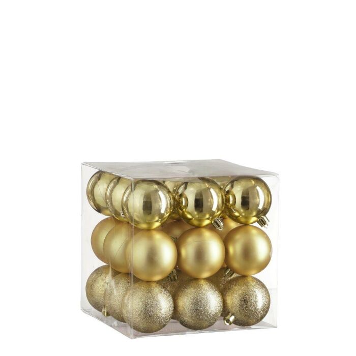 Weihnachtskugel unzerbrechlich gold Ø 6 cm Satz von 27 - House of Seasons Weihnachtskugel unzerbrechlich gold Ø 6 cm Satz von 27 - House of Seasons