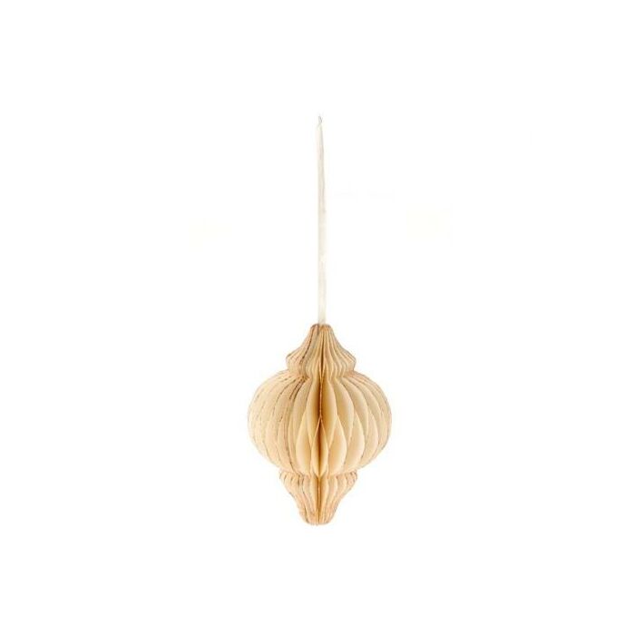 Anhängerkugel Honeycomb Papier weiß 15 cm - HBX