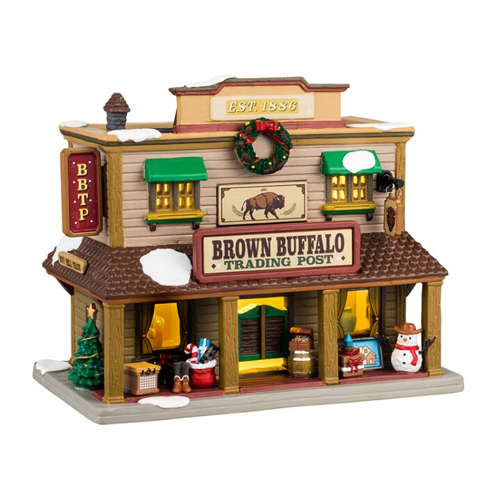 Lemax Brown Buffalo Trading Post, mit Adapter